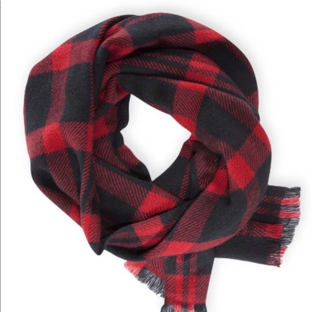 L.L. Bean Pistil Winter Buffalo Plaid Scarf, Red & Black